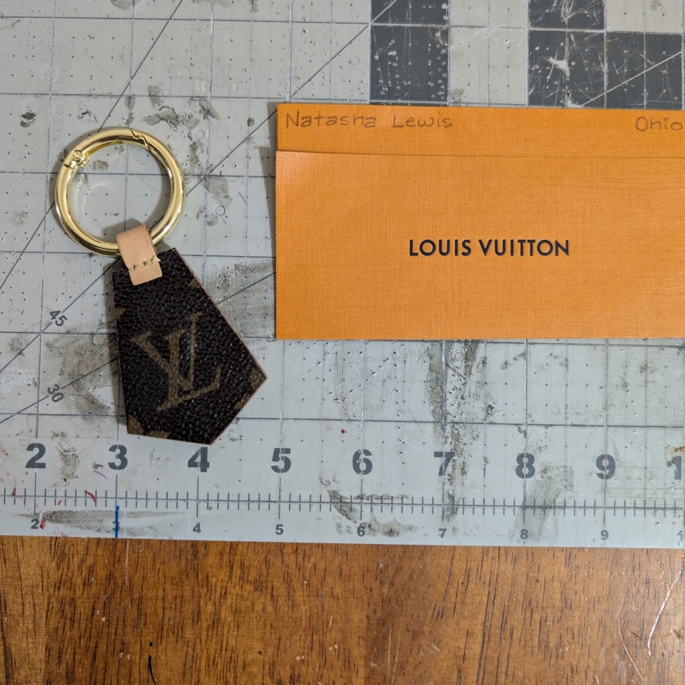 Upcycled Keychain Made W Authentic Louis Vuitton Materials - Picture 2 of 9